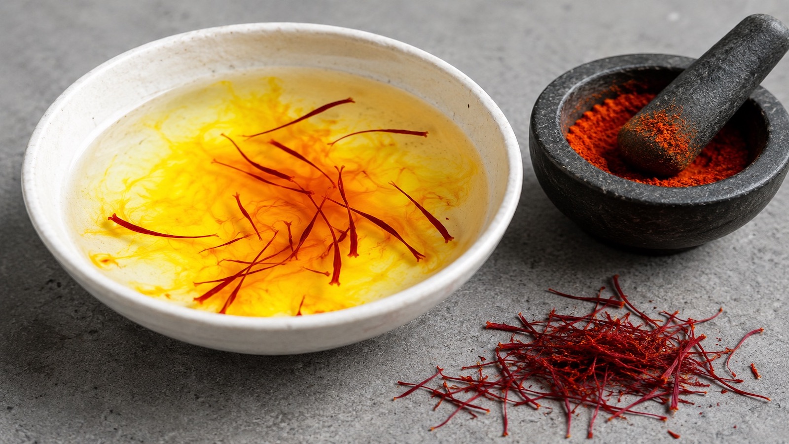 Saffron threads blooming in warm water — how to use saffron correctly